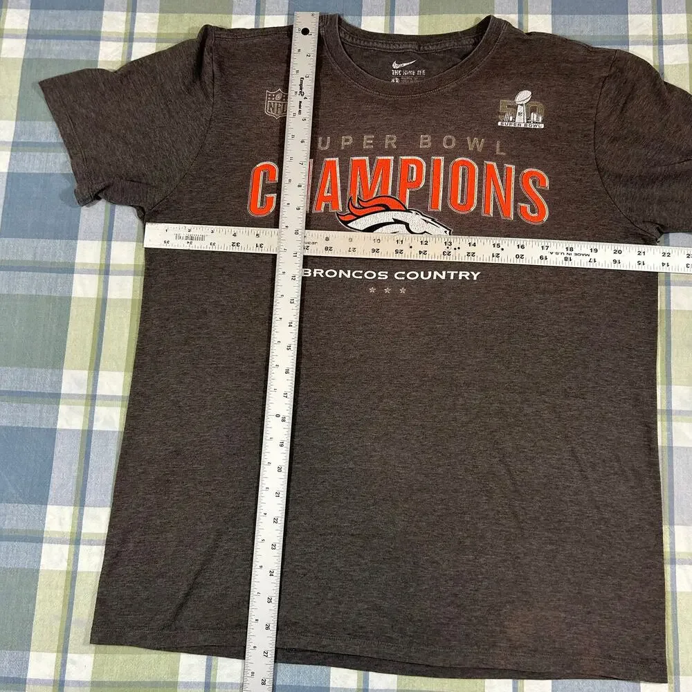 Nike Mens L Denver Broncos Super Bowl 50 Champions T Shirt